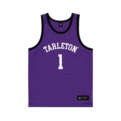 Tarleton State - NCAA Men's Basketball : Aj Dent - Purple Basketball Jersey-0