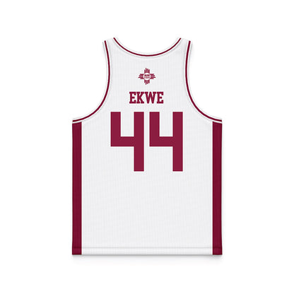 NMSU - NCAA Men's Basketball : Augustine Ekwe - White Basketball Jersey-1
