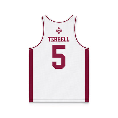 NMSU - NCAA Men's Basketball : Chris Terrell - White Basketball Jersey-1
