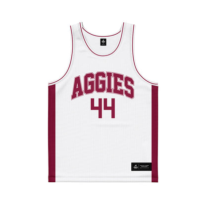 NMSU - NCAA Men's Basketball : Augustine Ekwe - White Basketball Jersey-0