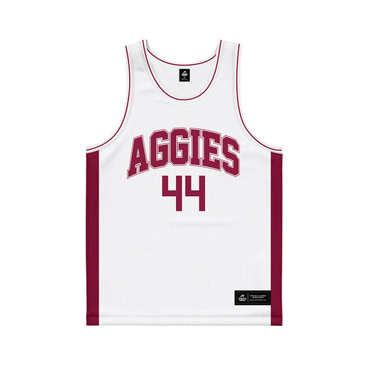 NMSU - NCAA Men's Basketball : Augustine Ekwe - White Basketball Jersey-0