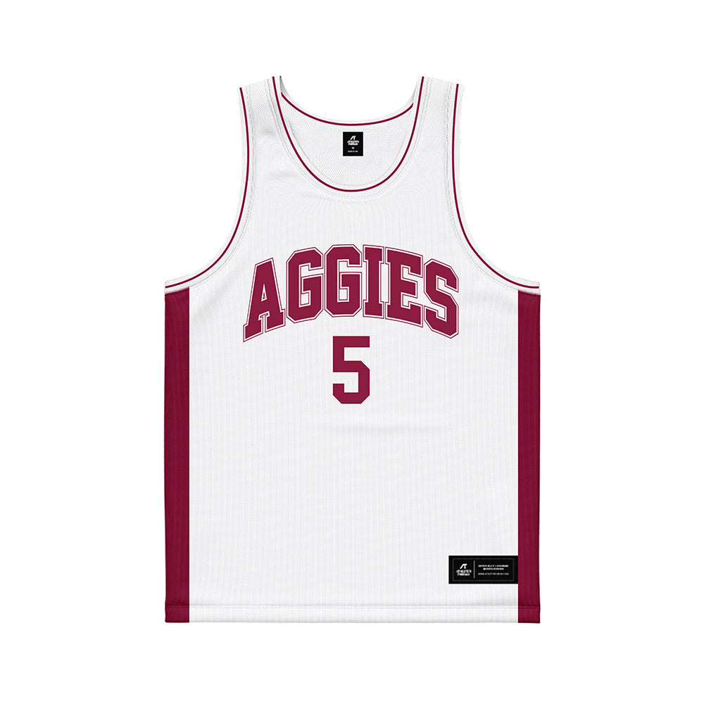 NMSU - NCAA Men's Basketball : Chris Terrell - White Basketball Jersey-0