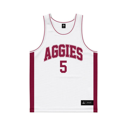 NMSU - NCAA Men's Basketball : Chris Terrell - White Basketball Jersey-0