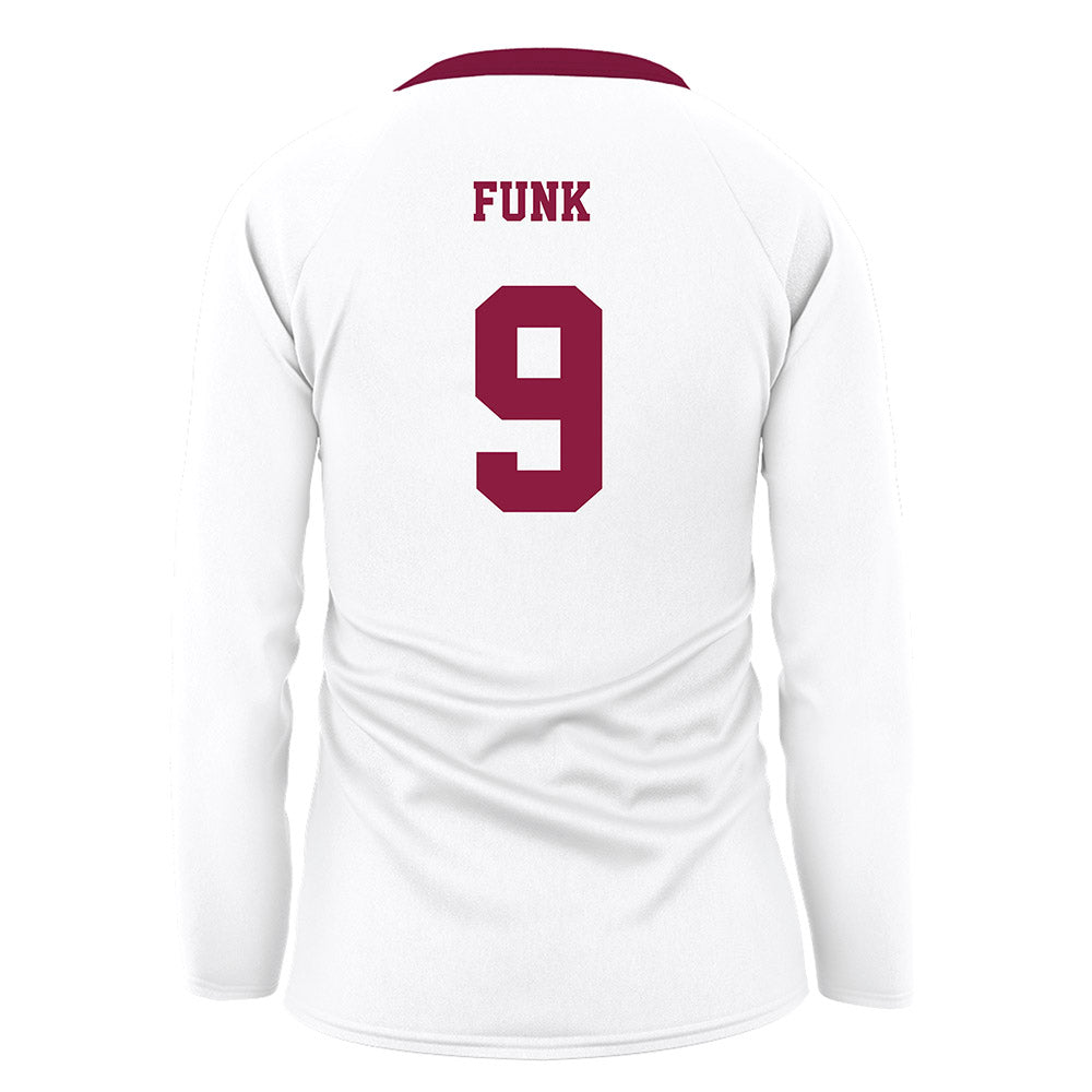 NMSU - NCAA Women's Volleyball : Katie Funk - White Volleyball Jersey-1