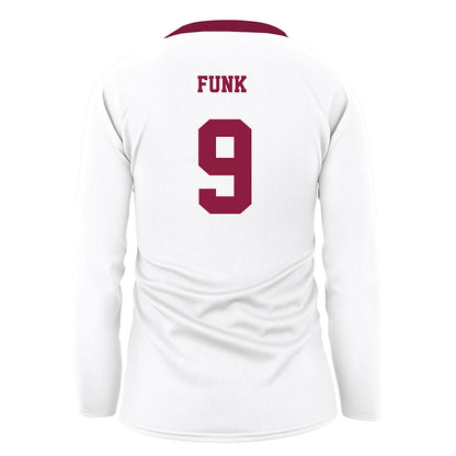 NMSU - NCAA Women's Volleyball : Katie Funk - White Volleyball Jersey-1