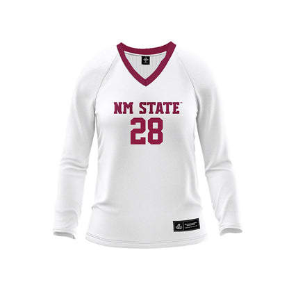 NMSU - NCAA Women's Volleyball : Ezgi Duzgezen - White Volleyball Jersey-0