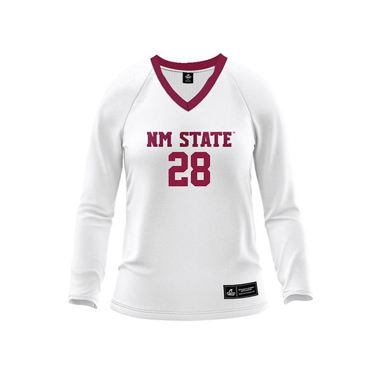 NMSU - NCAA Women's Volleyball : Ezgi Duzgezen - White Volleyball Jersey-0