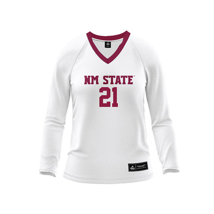 NMSU - NCAA Women's Volleyball : Lilliana Saldivar - White Volleyball Jersey-0
