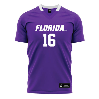 Florida - NCAA Women's Soccer : Courtney Hogan - Purple Soccer Jersey-0