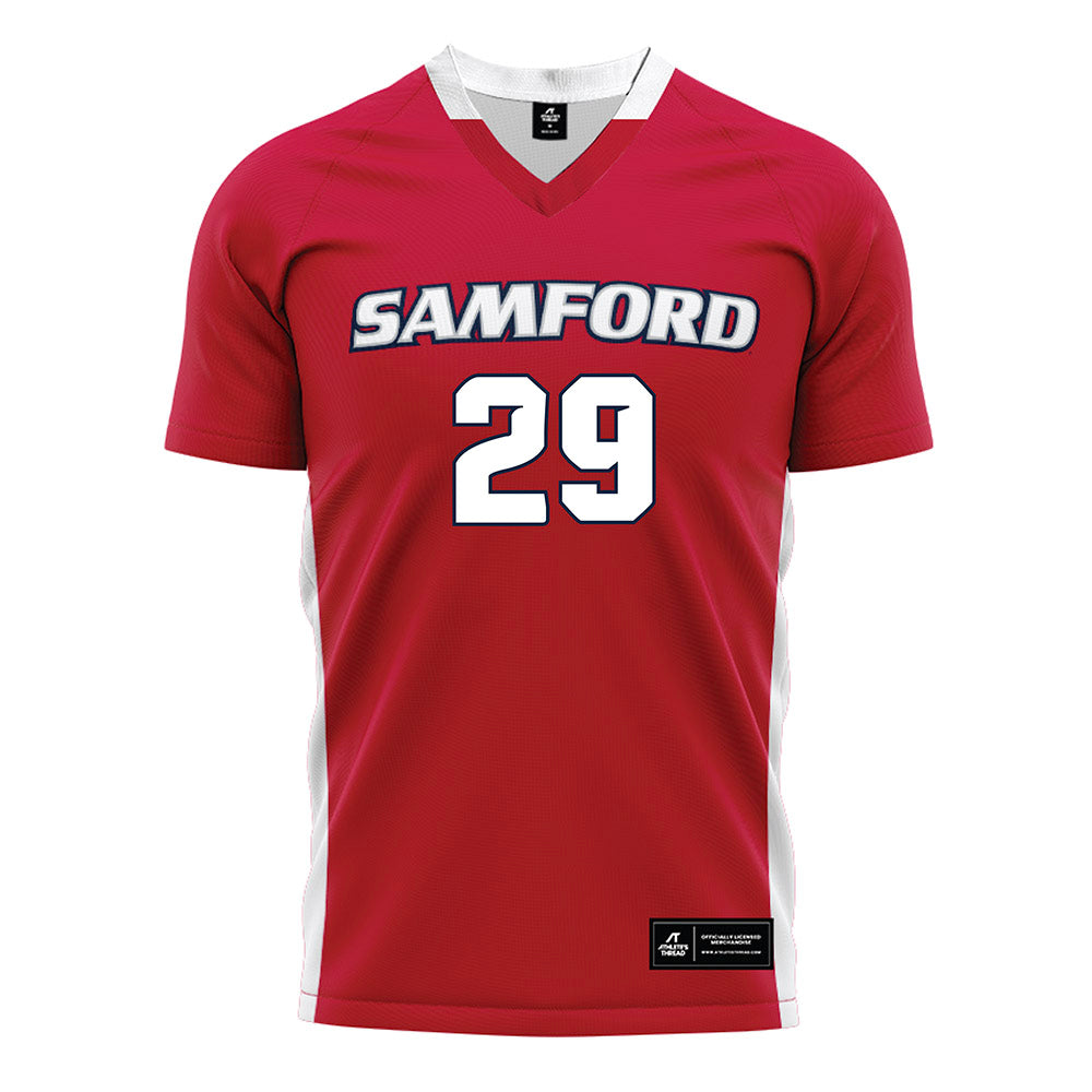 Samford - NCAA Women's Soccer : Isabella Moreno - Red Soccer Jersey-0