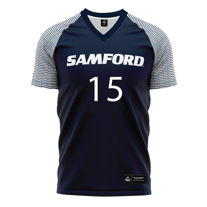 Samford - NCAA Women's Soccer : Ava Baumann - Navy Soccer Jersey-0