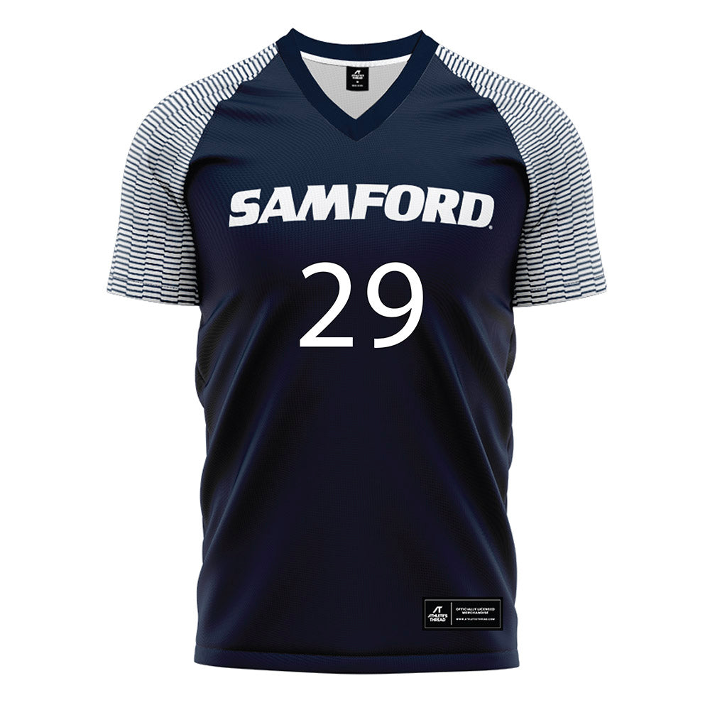 Samford - NCAA Women's Soccer : Isabella Moreno - Navy Soccer Jersey-0