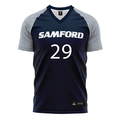 Samford - NCAA Women's Soccer : Isabella Moreno - Navy Soccer Jersey-0