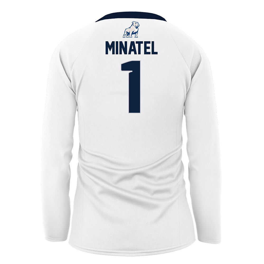 Samford - NCAA Women's Volleyball : Carly Minatel - White Volleyball Jersey-1