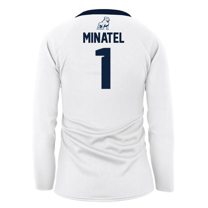 Samford - NCAA Women's Volleyball : Carly Minatel - White Volleyball Jersey-1