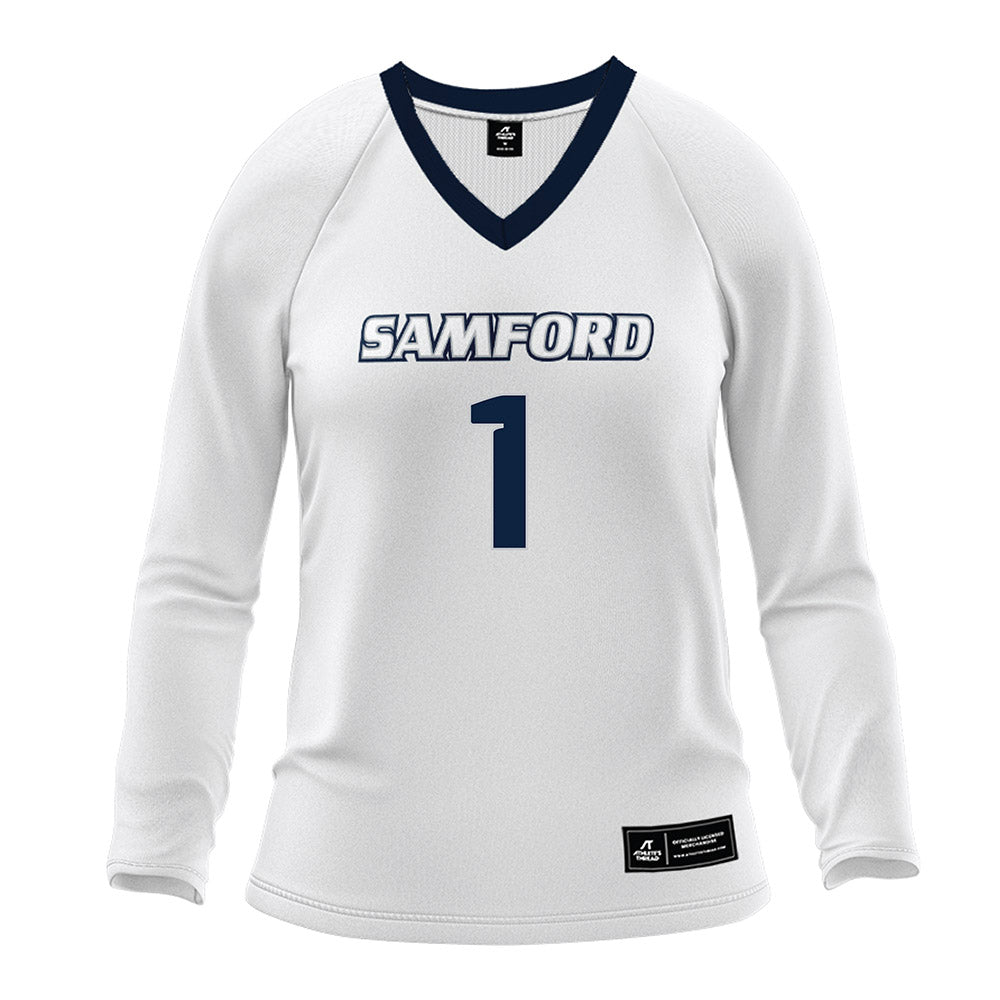 Samford - NCAA Women's Volleyball : Carly Minatel - White Volleyball Jersey-0