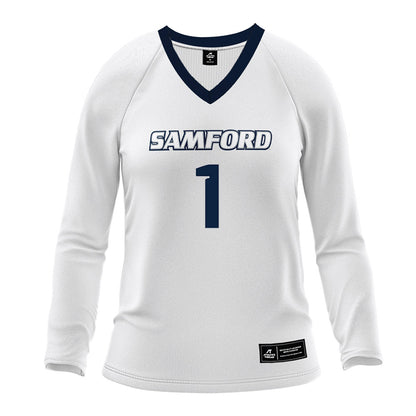 Samford - NCAA Women's Volleyball : Carly Minatel - White Volleyball Jersey-0