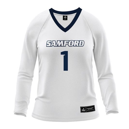 Samford - NCAA Women's Volleyball : Carly Minatel - White Volleyball Jersey-0