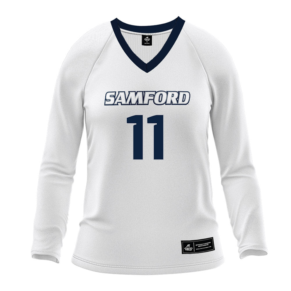 Samford - NCAA Women's Volleyball : Emma Sorensen - White Volleyball Jersey-0