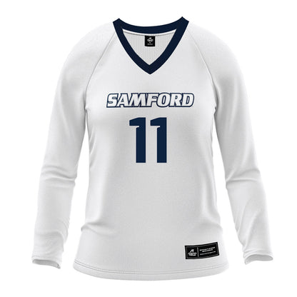 Samford - NCAA Women's Volleyball : Emma Sorensen - White Volleyball Jersey-0