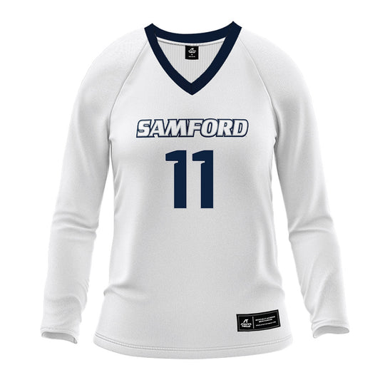 Samford - NCAA Women's Volleyball : Emma Sorensen - White Volleyball Jersey-0