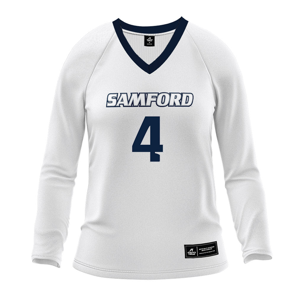 Samford - NCAA Women's Volleyball : Hazel Slusher - White Volleyball Jersey-0