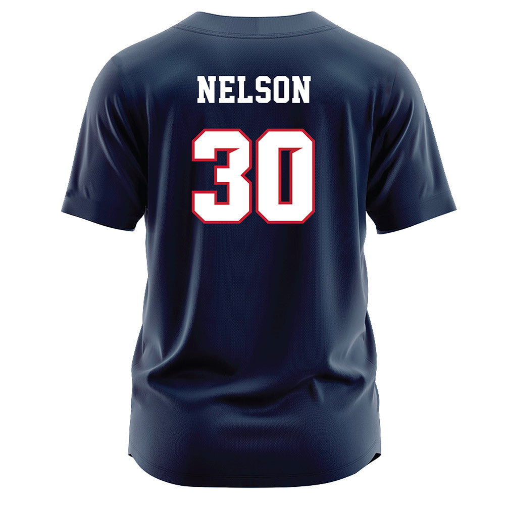 Samford - NCAA Softball : Ella Nelson - Navy Jersey-1