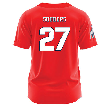 Samford - NCAA Baseball : Jake Souders - Red Jersey-1