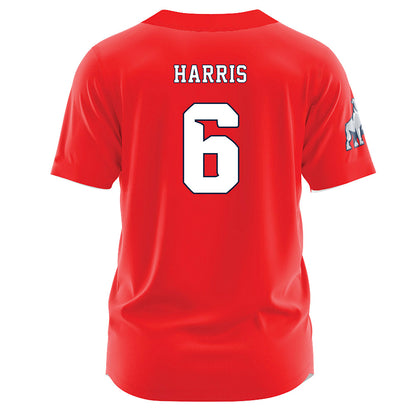 Samford - NCAA Baseball : Jackson Harris - Red Jersey-1
