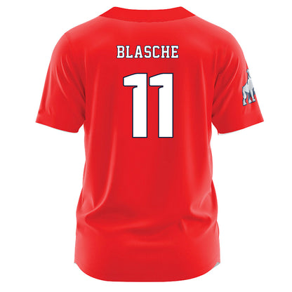 Samford - NCAA Baseball : Mason Blasche - Red Jersey-1