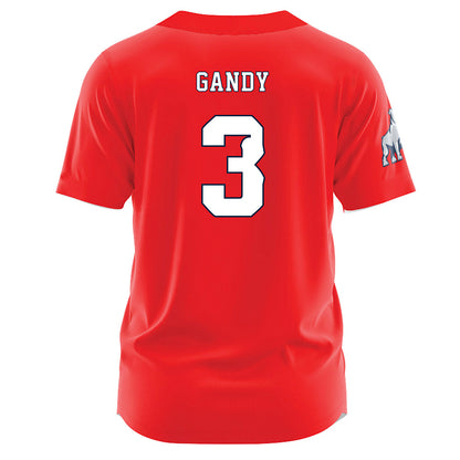 Samford - NCAA Baseball : Gus Gandy - Red Jersey-1