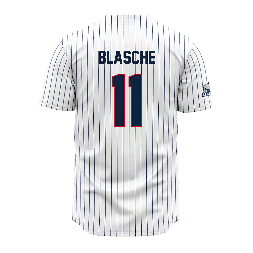 Samford - NCAA Baseball : Mason Blasche - Pinstripe Jersey-1