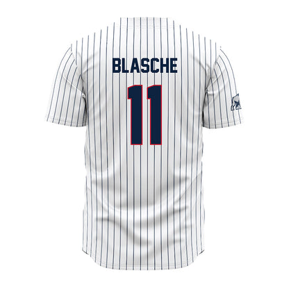Samford - NCAA Baseball : Mason Blasche - Pinstripe Jersey-1