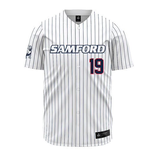 Samford - NCAA Baseball : Cason Hill - Pinstripe Jersey-0