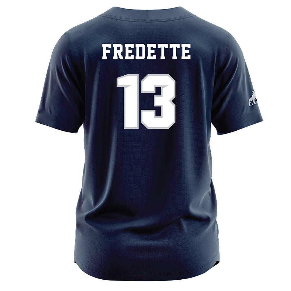 Samford - NCAA Baseball : Michael Fredette - Navy Jersey-1
