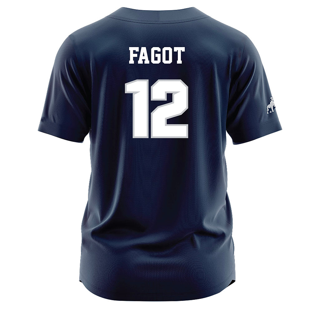 Samford - NCAA Baseball : Christopher Fagot - Navy Jersey-1