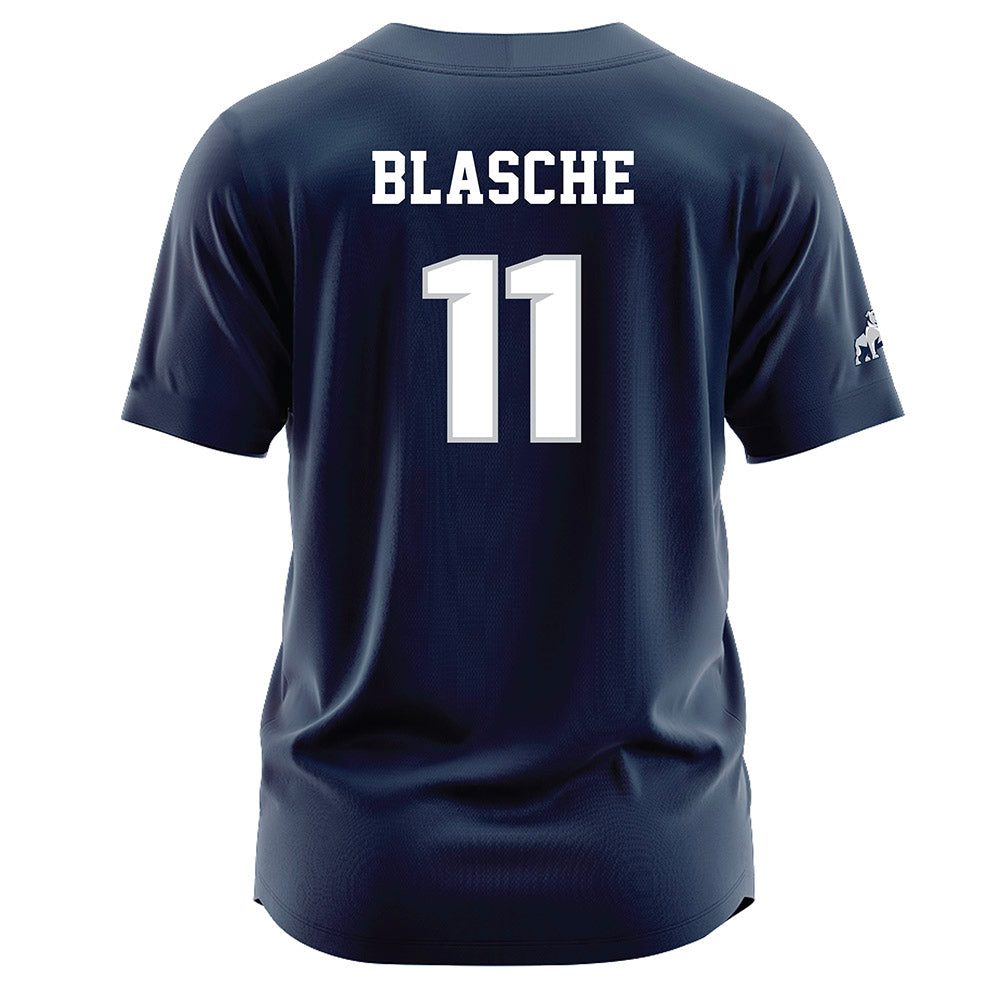Samford - NCAA Baseball : Mason Blasche - Navy Jersey-1