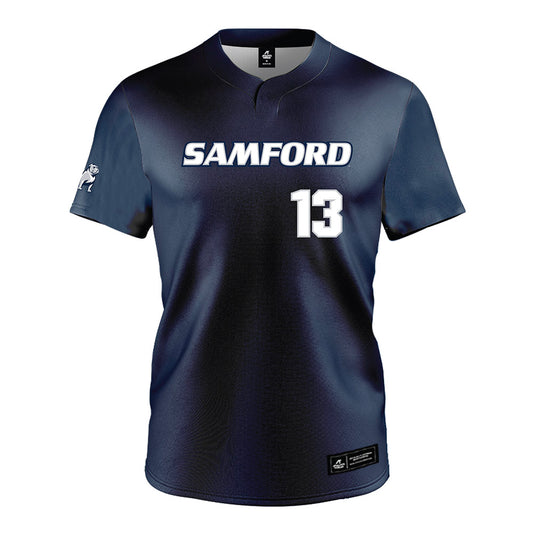 Samford - NCAA Baseball : Michael Fredette - Navy Jersey-0