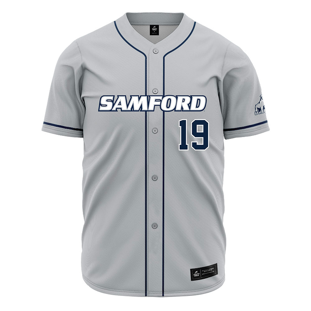 Samford - NCAA Baseball : Cason Hill - Grey Jersey-0