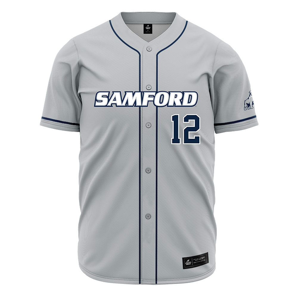 Samford - NCAA Baseball : Christopher Fagot - Grey Jersey-0