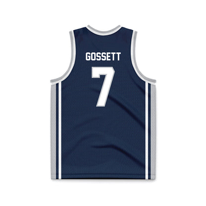 Samford - NCAA Men's Basketball : JD Gossett - Navy Basketball Jersey-1