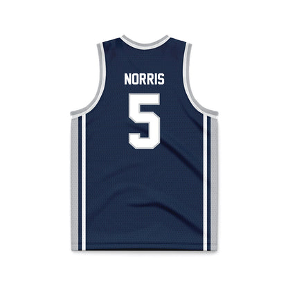 Samford - NCAA Men's Basketball : Cade Norris - Navy Basketball Jersey-1