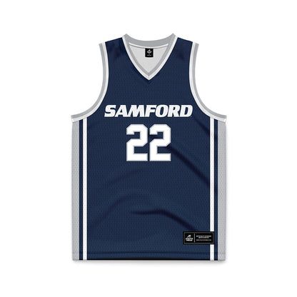 Samford - NCAA Men's Basketball : Jaxon Pollard - Navy Basketball Jersey-0