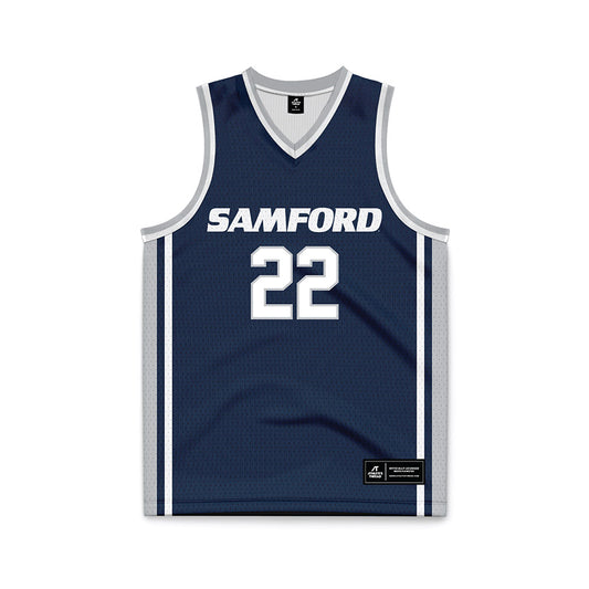 Samford - NCAA Men's Basketball : Jaxon Pollard - Navy Basketball Jersey-0