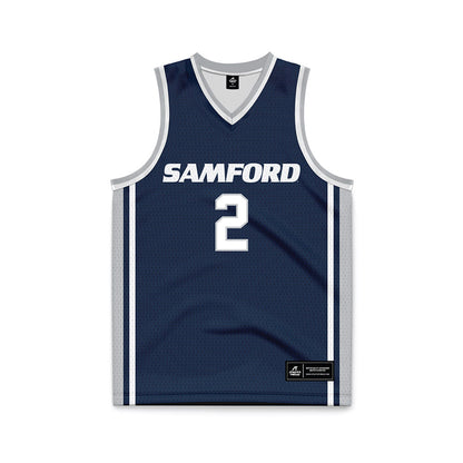 Samford - NCAA Men's Basketball : Jadin Booth - Navy Basketball Jersey-0
