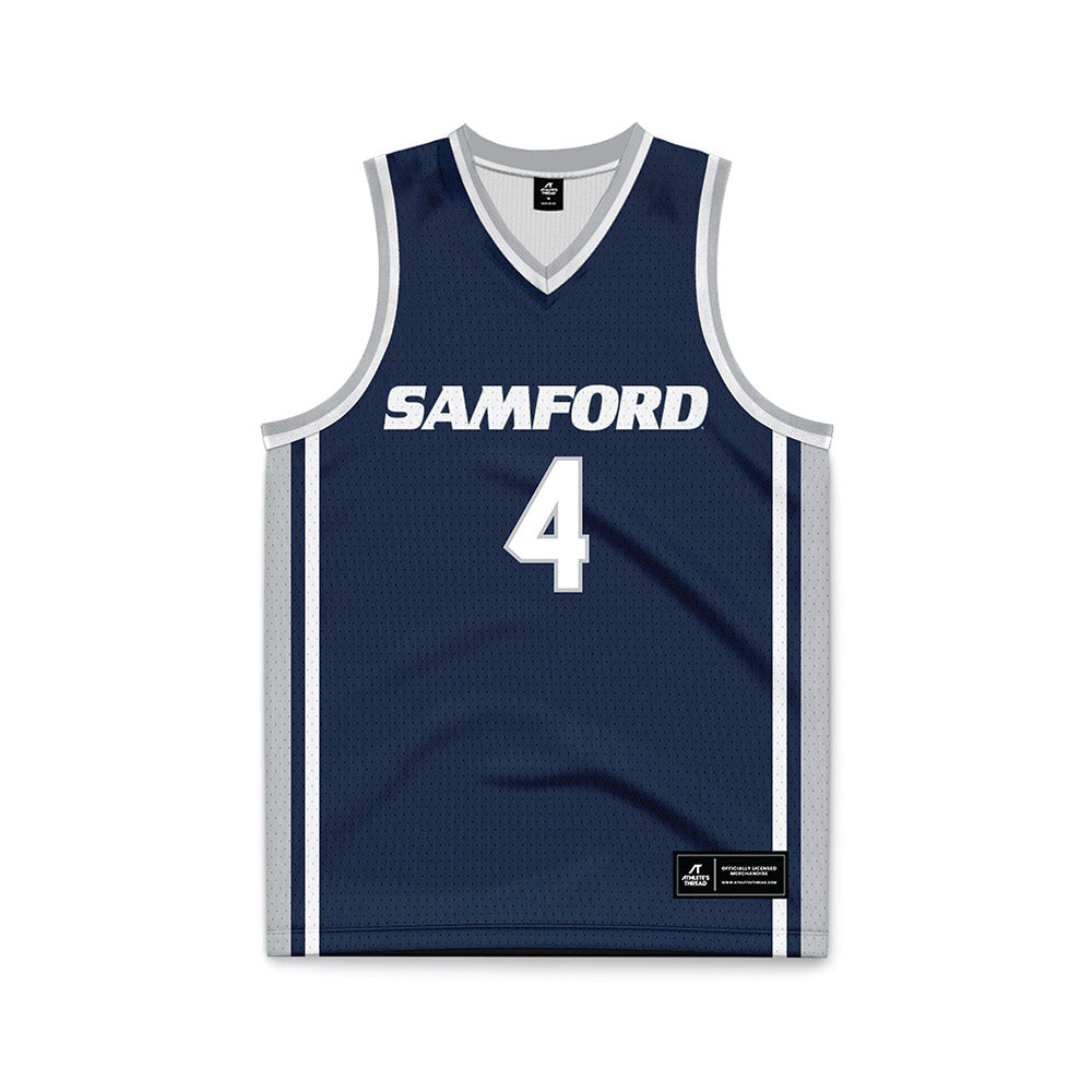 Samford - NCAA Men's Basketball : Judson Bjornstad - Navy Basketball Jersey-0