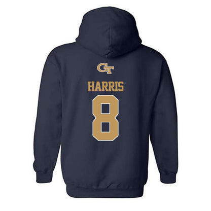 Georgia Tech - NCAA Football : Gavin Harris - Classic Shersey Hooded Sweatshirt-1