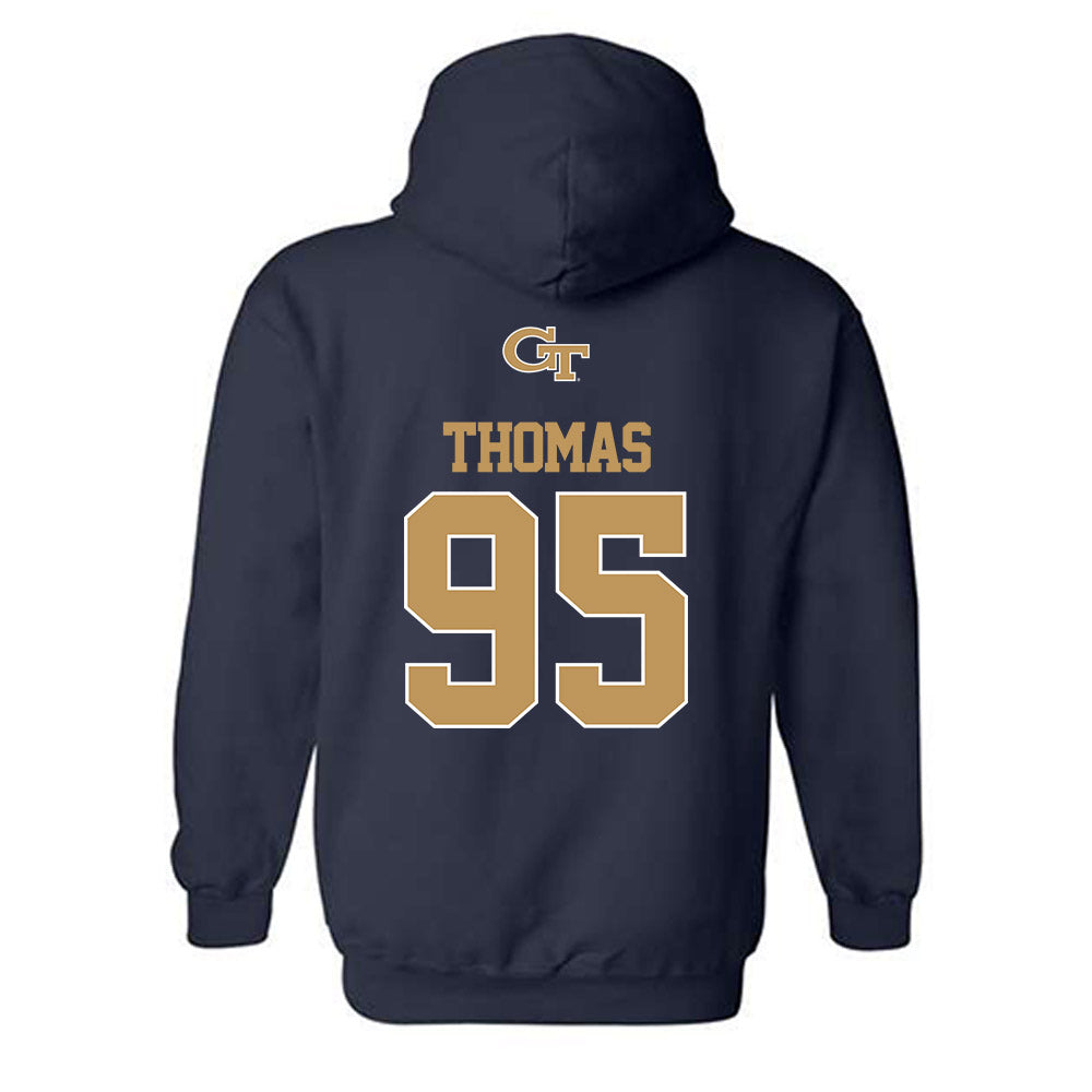 Georgia Tech - NCAA Football : Tawfiq Thomas - Classic Shersey Hooded Sweatshirt-1