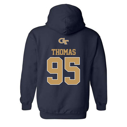 Georgia Tech - NCAA Football : Tawfiq Thomas - Classic Shersey Hooded Sweatshirt-1