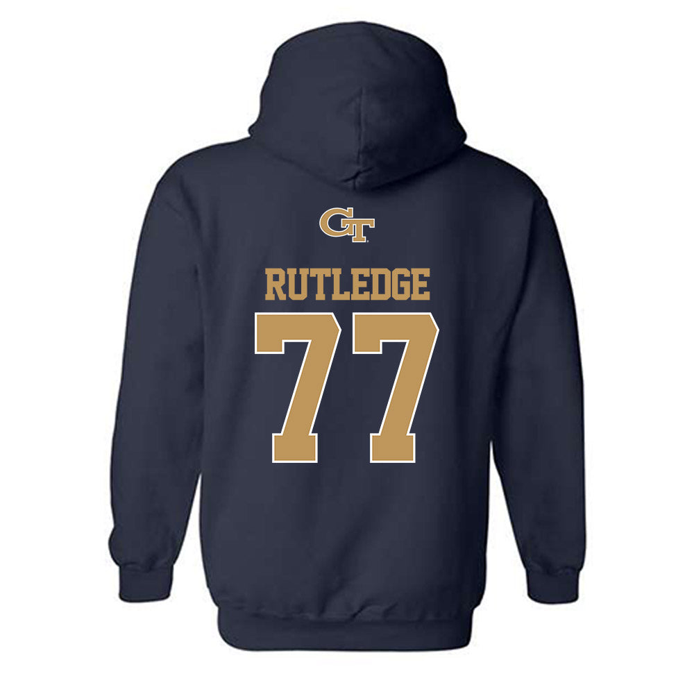 Georgia Tech - NCAA Football : Keylan Rutledge - Classic Shersey Hooded Sweatshirt-1